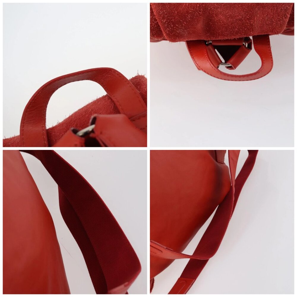 BALENCIAGA Backpack Suede Red Silver Auth bs29626 - Picture 16 of 16